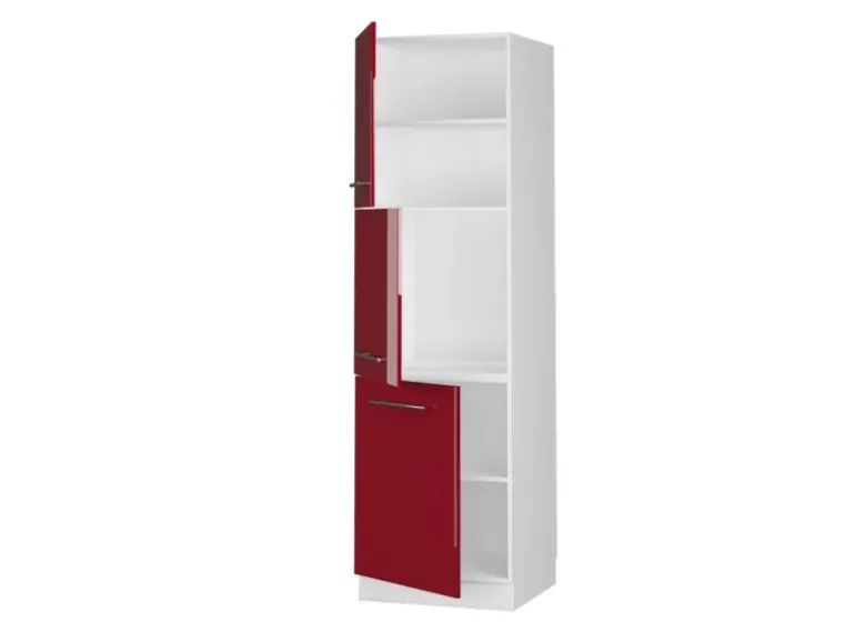 Vicco Herdumbauschrank Fame-Line Herdschrank Bordeaux Hochglanz/Weiß 60 cm
