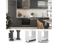 Vicco Herdumbauschrank Fame-Line Anthrazit/Weiß 60 cm ohne Arbeitsplatte