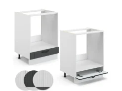 Vicco Herdumbauschrank Fame-Line Anthrazit/Weiß 60 cm ohne Arbeitsplatte