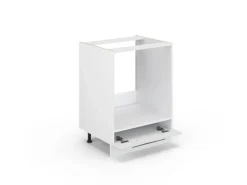 Vicco Herdumbauschrank Fame-Line Weiß Hochglanz/Weiß 60 cm AP Marmor