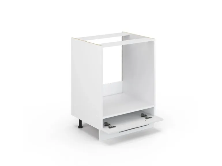 Vicco Herdumbauschrank Fame-Line Weiß Hochglanz/Weiß 60 cm AP Marmor