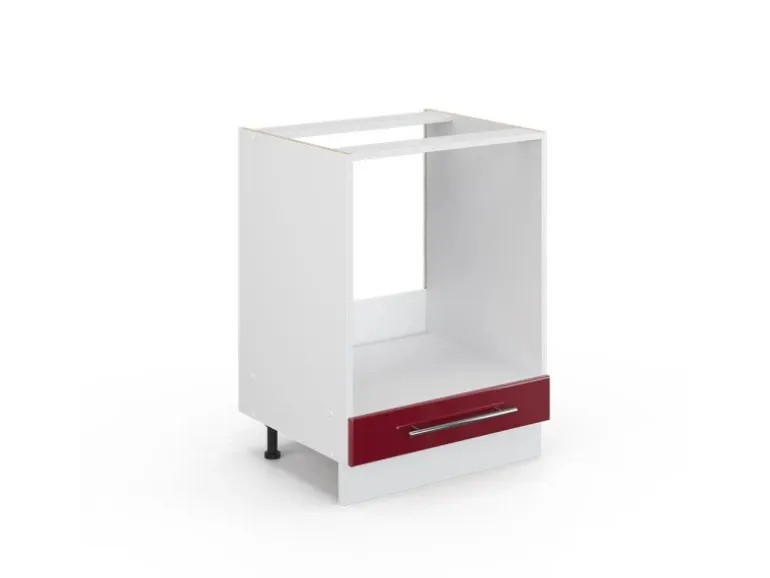 Vicco Herdumbauschrank Fame-Line Bordeaux Hochglanz/Weiß 60 cm ohne Arbeitsplatte