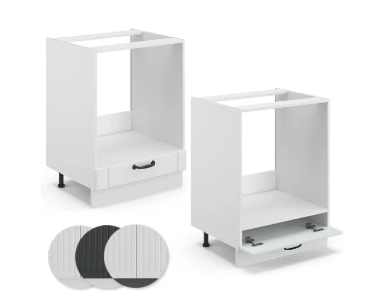 Vicco Herdumbauschrank Fame-Line Weiß Landhaus/Weiß 60 cm ohne Arbeitsplatte