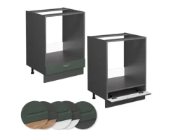 Vicco Herdumbauschrank Fame-Line Grün-Gold Landhaus/Anthrazit 60 cm AP Anthrazit