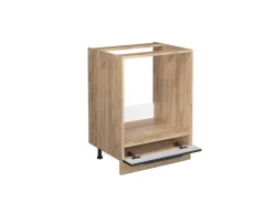 Vicco Herdumbauschrank Fame-Line Dunkelblau Hochglanz/Goldkraft Eiche 60 cm ohne Arbeitsplatte