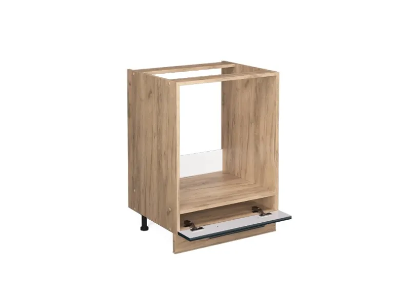 Vicco Herdumbauschrank Fame-Line Dunkelblau Hochglanz/Goldkraft Eiche 60 cm ohne Arbeitsplatte