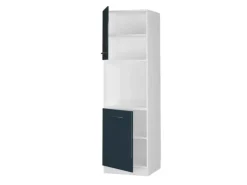 Vicco Herdumbauschrank Fame-Line Dunkelblau Hochglanz/Weiß 60 cm mit Offenem Regal