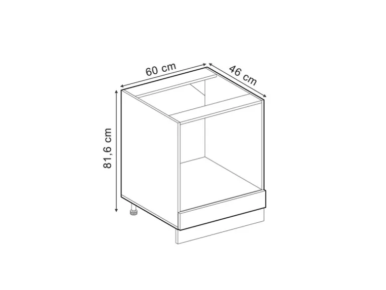 Vicco Herdumbauschrank R-Line Schwarz Beton/Anthrazit 60 cm AP Anthrazit