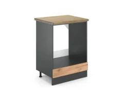 Vicco Herdumbauschrank R-Line Goldkraft Eiche/Anthrazit 60 cm AP Eiche mit Anthrazit Korpus