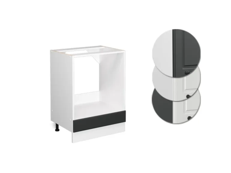 Vicco Herdumbauschrank R-Line Anthrazit Landhaus/Weiß 60 cm ohne Arbeitsplatte