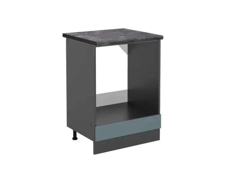 Vicco Herdumbauschrank R-Line Blau-Grau/Anthrazit 60 cm AP Anthrazit