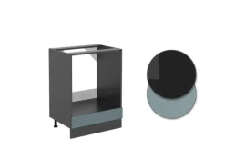 Vicco Herdumbauschrank R-Line Blau-Grau/Anthrazit 60 cm AP Anthrazit