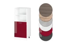 Vicco Herdumbauschrank R-Line Herdschrank Bordeaux Hochglanz/Weiß 60 cm
