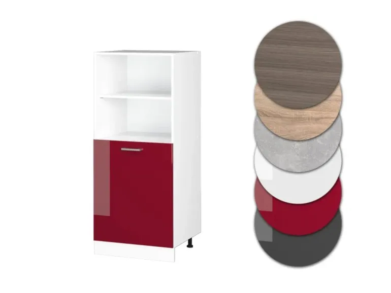 Vicco Herdumbauschrank R-Line Herdschrank Bordeaux Hochglanz/Weiß 60 cm