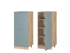 Vicco Herdumbauschrank R-Line Küchenkommode Blau-Grau/Goldkraft Eiche 60 cm