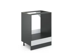 Vicco Herdumbauschrank R-Line Weiß Landhaus/Anthrazit 60 cm AP Marmor