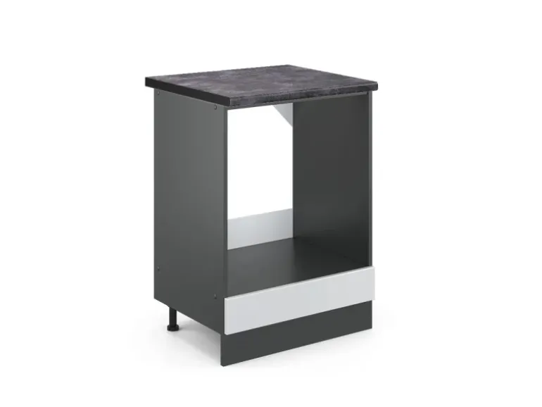 Vicco Herdumbauschrank R-Line Weiß Hochglanz/Anthrazit 60 cm AP Anthrazit