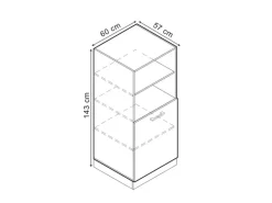 Vicco Herdumbauschrank R-Line Herdschrank Bordeaux Hochglanz/Anthrazit 60 cm