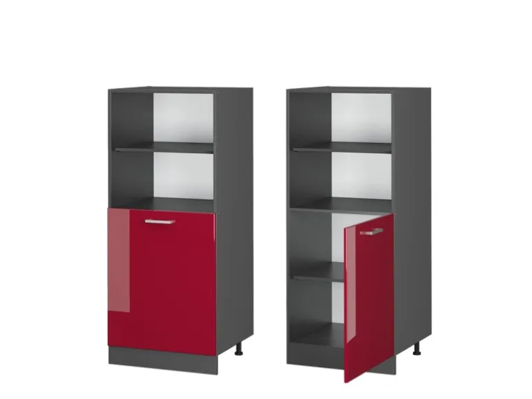 Vicco Herdumbauschrank R-Line Herdschrank Bordeaux Hochglanz/Anthrazit 60 cm