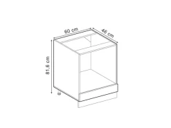 Vicco Herdumbauschrank R-Line Artisan-Eiche/Anthrazit 60 cm AP Marmor