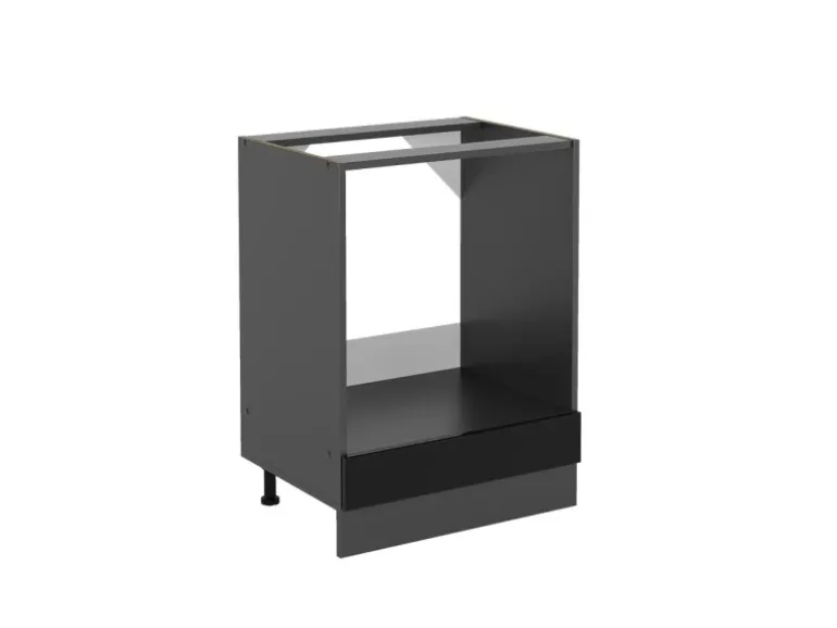 Vicco Herdumbauschrank R-Line Schwarz Hochglanz/Anthrazit 60 cm ohne Arbeitsplatte