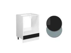 Vicco Herdumbauschrank R-Line Herdschrank Schwarz Hochglanz/Weiß 60 cm AP Eiche
