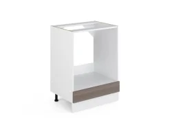 Vicco Herdumbauschrank R-Line Herdschrank Grau/Weiß 60 cm ohne Arbeitsplatte