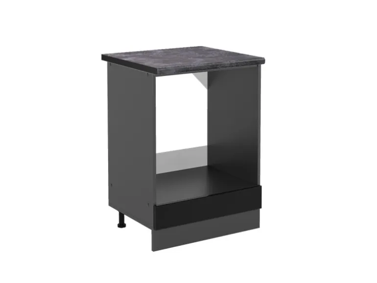 Vicco Herdumbauschrank R-Line Schwarz Hochglanz/Anthrazit 60 cm AP Anthrazit