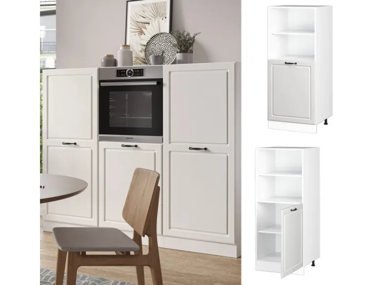 Vicco Herdumbauschrank R-Line Herdschrank Weiß Landhaus/Weiß 60 cm