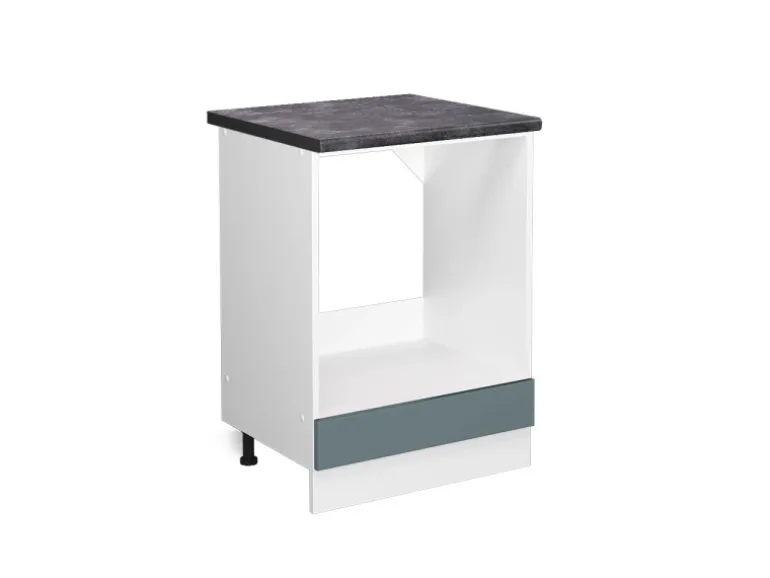 Vicco Herdumbauschrank R-Line Herdschrank Blau-Grau/Weiß 60 cm AP Anthrazit