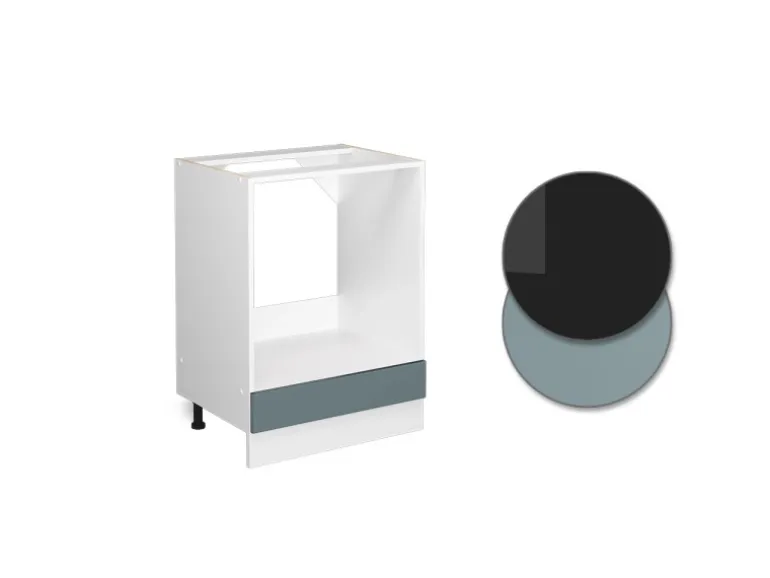 Vicco Herdumbauschrank R-Line Herdschrank Blau-Grau/Weiß 60 cm AP Anthrazit