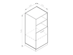 Vicco Herdumbauschrank R-Line Herdschrank Anthrazit Hochglanz/Weiß 60 cm