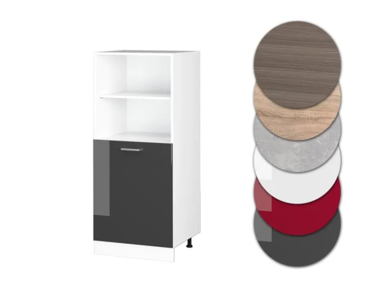Vicco Herdumbauschrank R-Line Herdschrank Anthrazit Hochglanz/Weiß 60 cm
