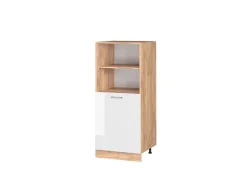 Vicco Herdumbauschrank R-Line Herdschrank Weiß Hochglanz/Goldkraft Eiche 60 cm