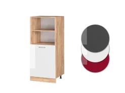 Vicco Herdumbauschrank R-Line Herdschrank Weiß Hochglanz/Goldkraft Eiche 60 cm