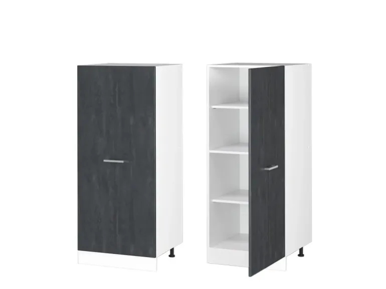 Vicco Herdumbauschrank R-Line Herdschrank Schwarz Beton/Weiß 60 cm