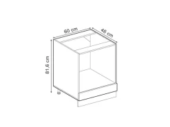 Vicco Herdumbauschrank R-Line Blau-Grau/Weiß 60 cm ohne Arbeitsplatte