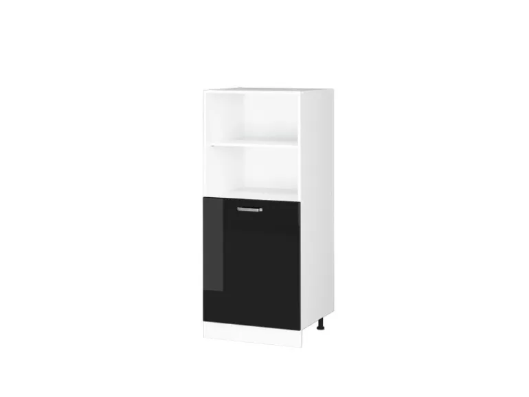 Vicco Herdumbauschrank R-Line Herdschrank Schwarz Hochglanz/Weiß 60 cm