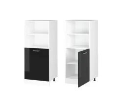 Vicco Herdumbauschrank R-Line Herdschrank Schwarz Hochglanz/Weiß 60 cm