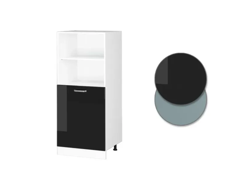 Vicco Herdumbauschrank R-Line Herdschrank Schwarz Hochglanz/Weiß 60 cm