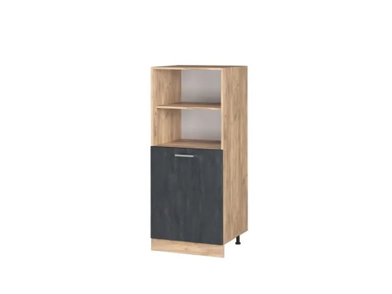 Vicco Herdumbauschrank R-Line Herdschrank Schwarz Beton/Goldkraft Eiche 60 cm mit Goldkraft Eiche Korpus