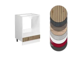 Vicco Herdumbauschrank R-Line Herdschrank Artisan-Eiche/Weiß 60 cm AP Anthrazit