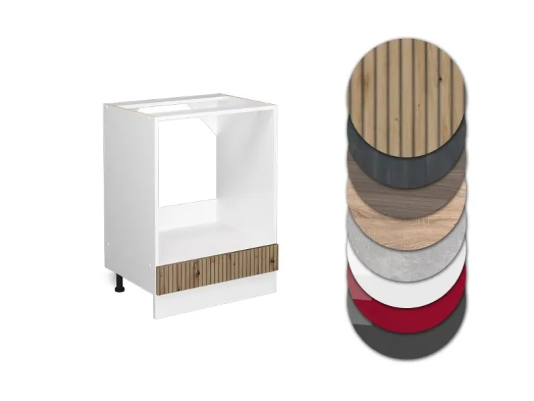 Vicco Herdumbauschrank R-Line Herdschrank Artisan-Eiche/Weiß 60 cm AP Anthrazit