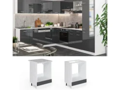 Vicco Herdumbauschrank R-Line Anthrazit Hochglanz/Weiß 60 cm ohne Arbeitsplatte