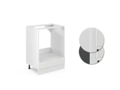 Vicco Herdumbauschrank R-Line Weiß Landhaus/Weiß 60 cm ohne Arbeitsplatte