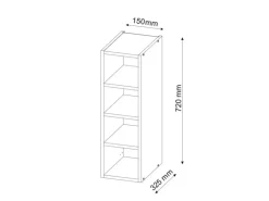 Vicco Hängeschrank Fame-Line Offener Küchenschrank Goldkraft Eiche/Goldkraft Eiche 15 cm