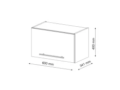 Vicco Hängeschrank Fame-Line Bordeaux Hochglanz/Goldkraft Eiche 60 cm Flach