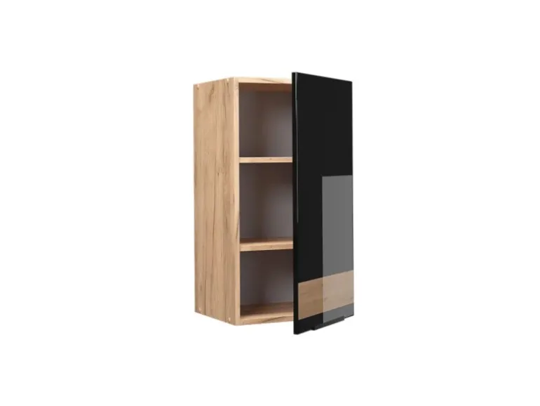 Vicco Hängeschrank Fame-Line Schwarz-Eiche Hochglanz/Goldkraft Eiche 40 cm