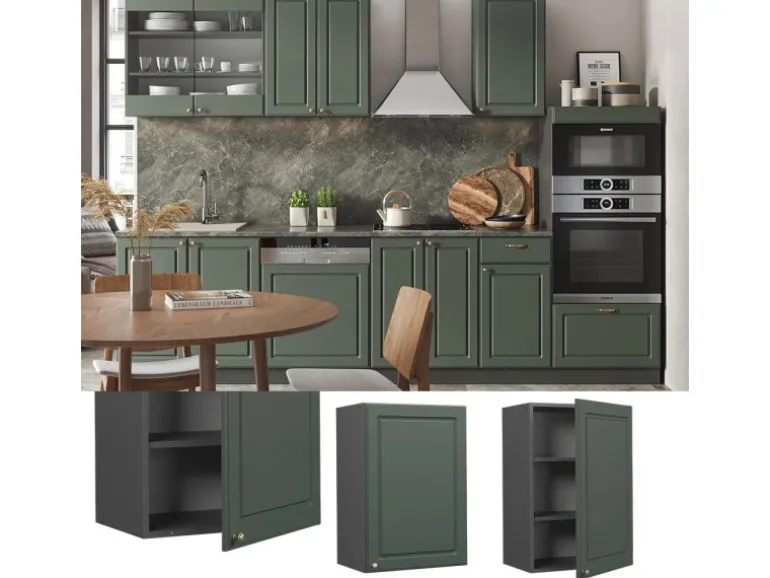 Vicco Hängeschrank Fame-Line Hängender Küchenschrank Grün-Gold Landhaus/Anthrazit 50 cm