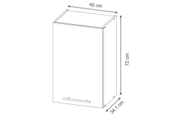Vicco Hängeschrank Fame-Line Hängender Küchenschrank Dunkelblau Hochglanz/Weiß 45 cm